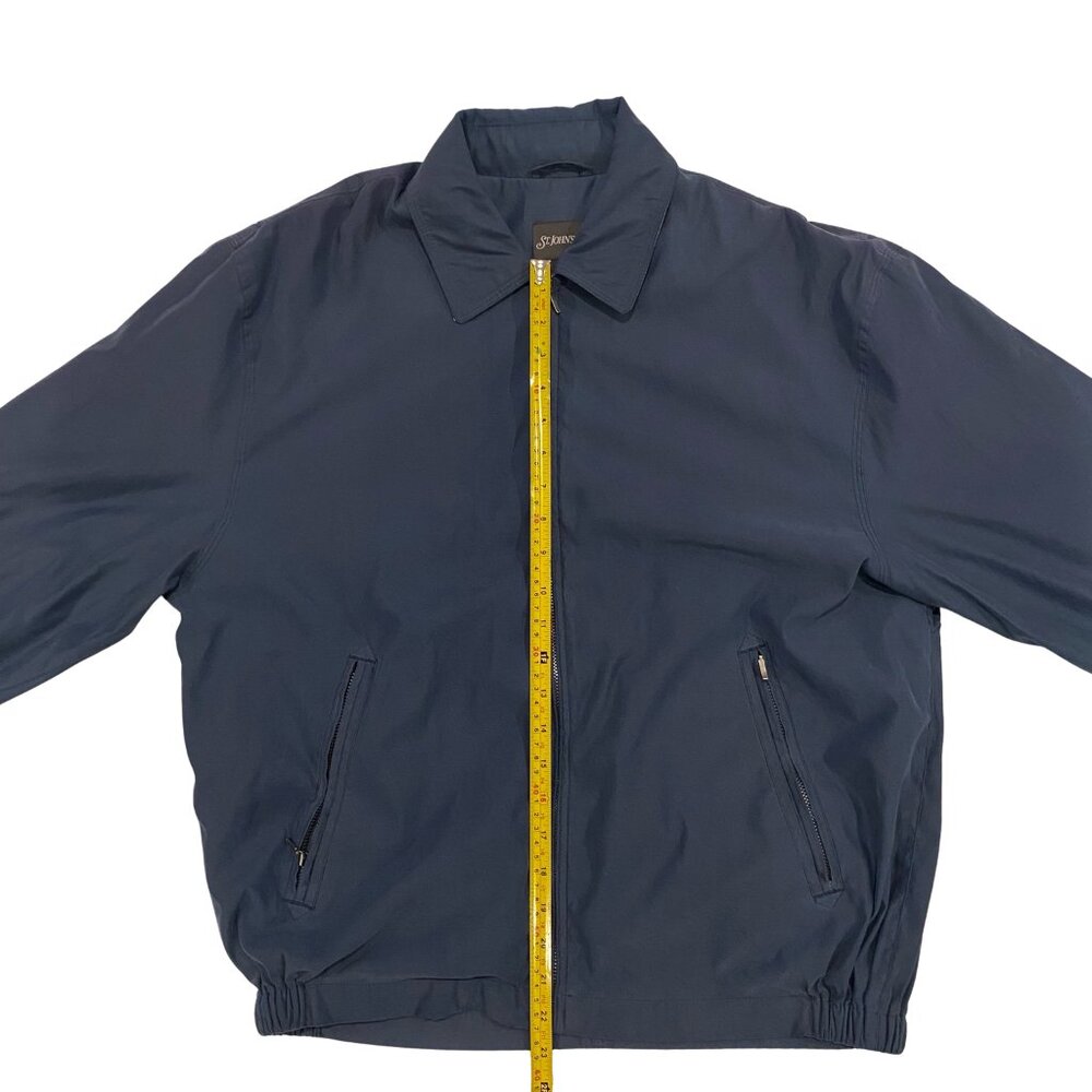 St. Johns Bay Navy Workwear Jacket M w/ Phone Pouch - Picture 6 of 8